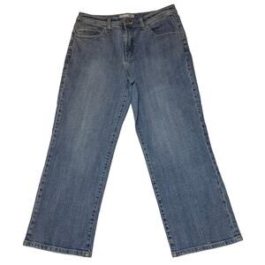 Chico's Platinum Jeans Size 1.5 US 10 Marquis Crop Jean Embroidered Pockets